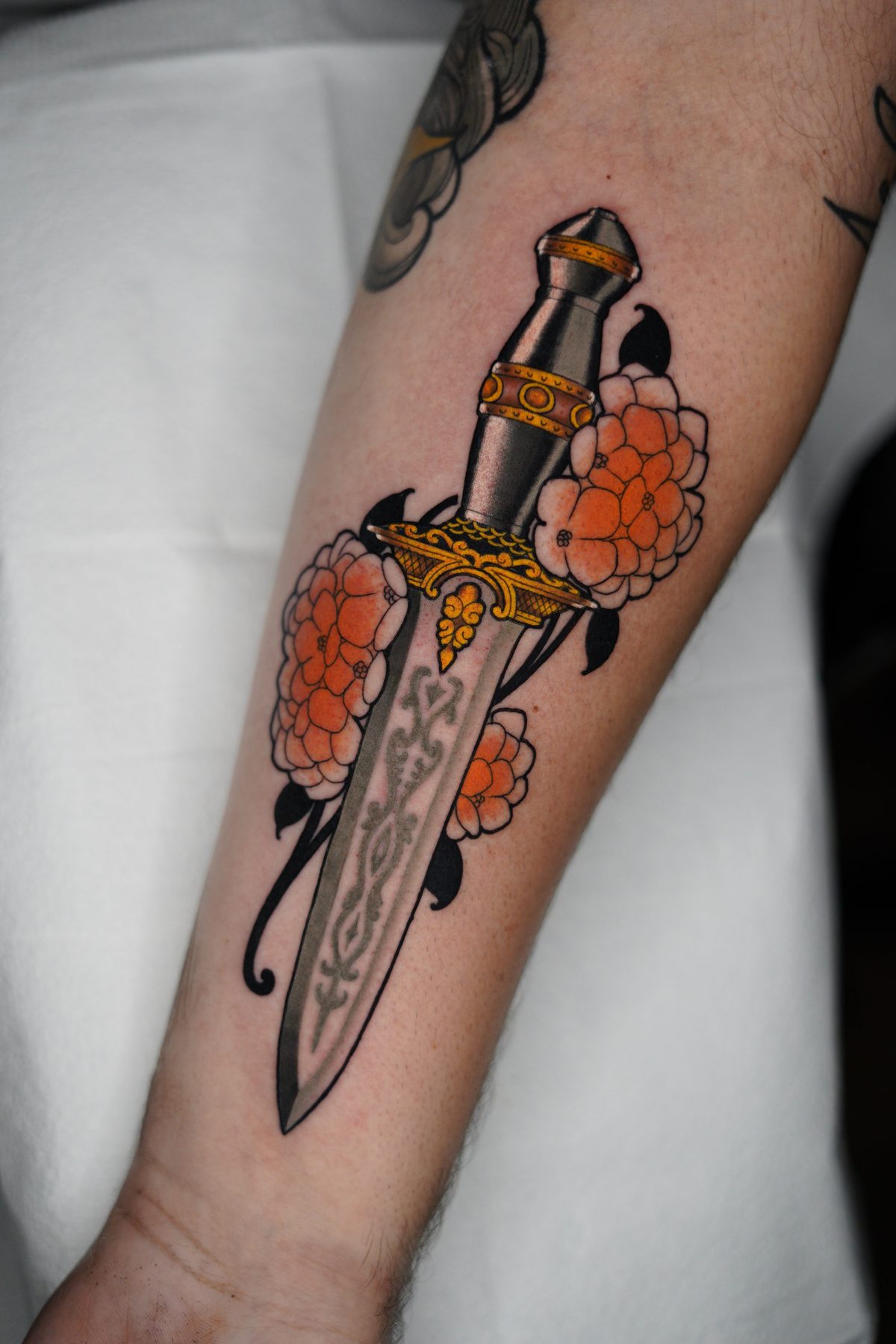 Dagger & Peonies Forearm