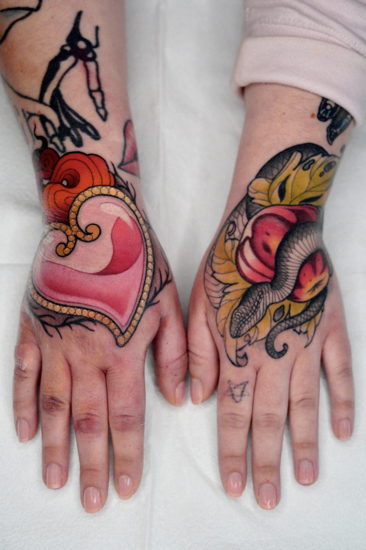 Heart & Snake Hand Pair