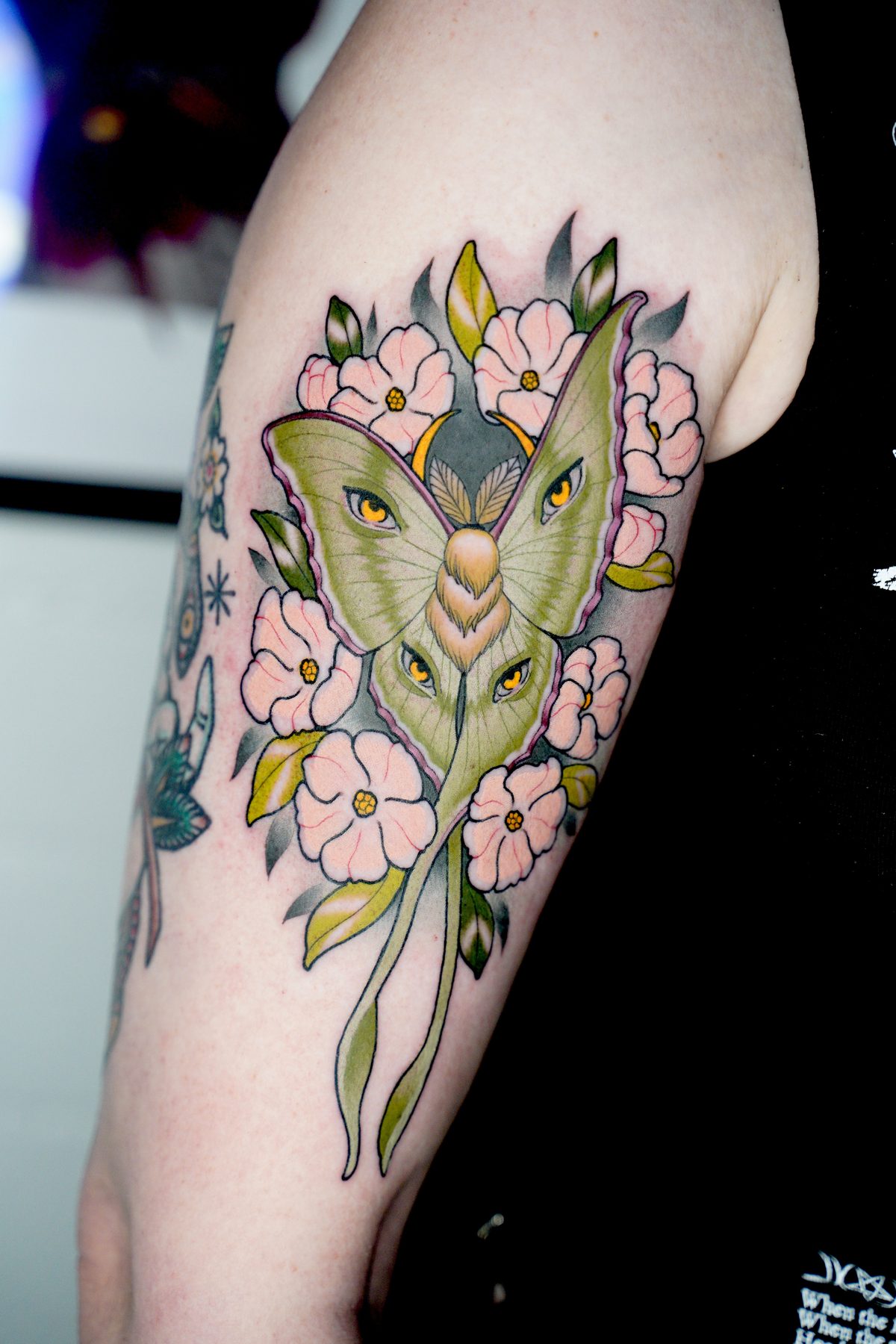 Luna Moth & Blossoms