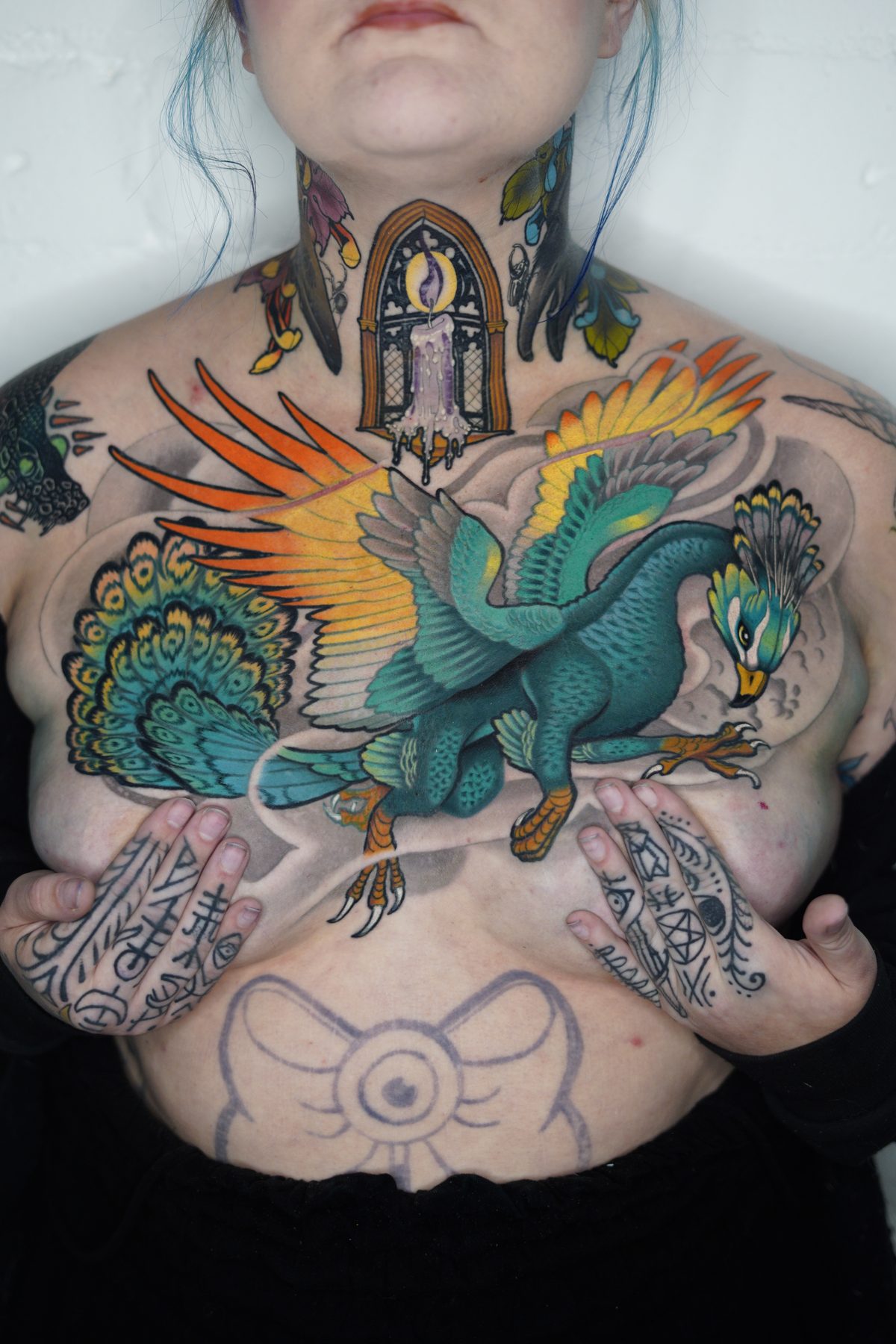 Phoenix & Candle Chest Piece