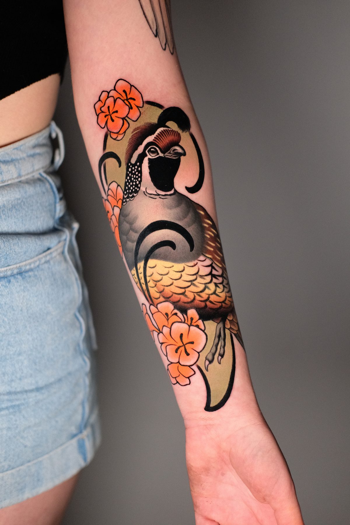 Quail & Blossoms Forearm